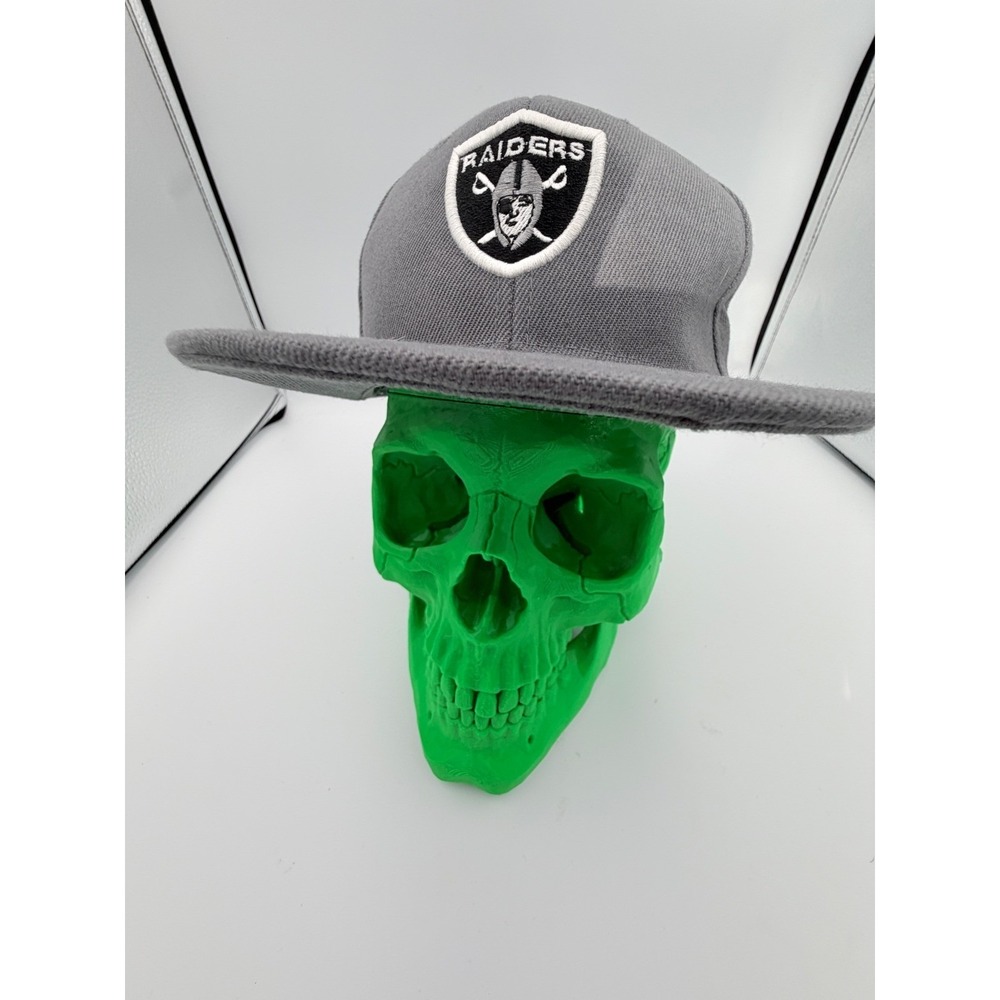 New Era Las Vegas Raiders Snapback Hat Gray Embroidered Logo Flat Brim Cap